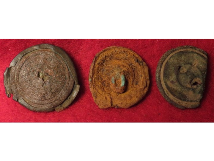 Three Confederate Letter Buttons 