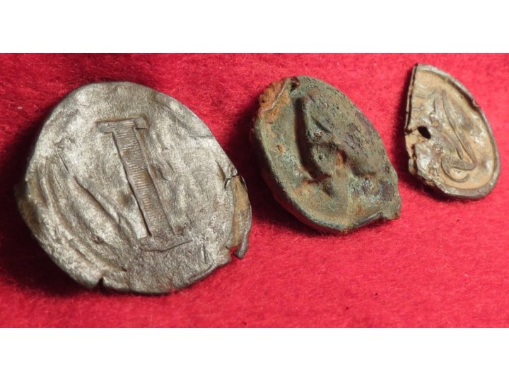 Three Confederate Letter Buttons 