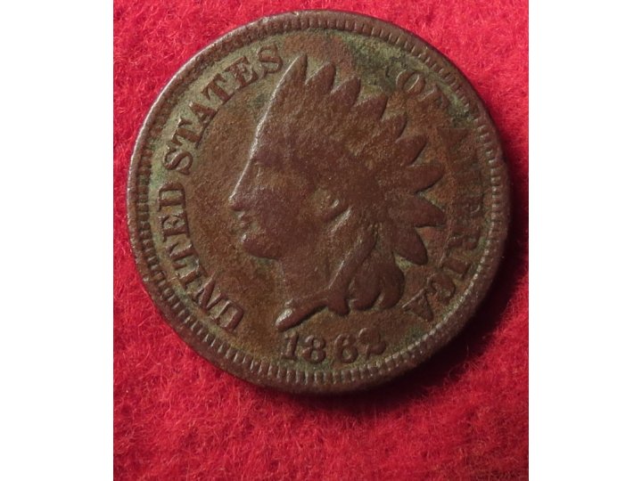 Indian Head Cent Dated 1862