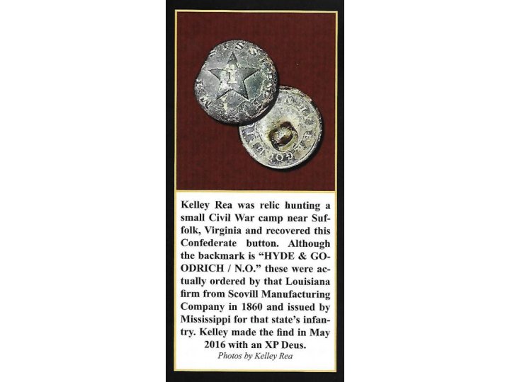 Mississippi Infantry Cuff Button - Published