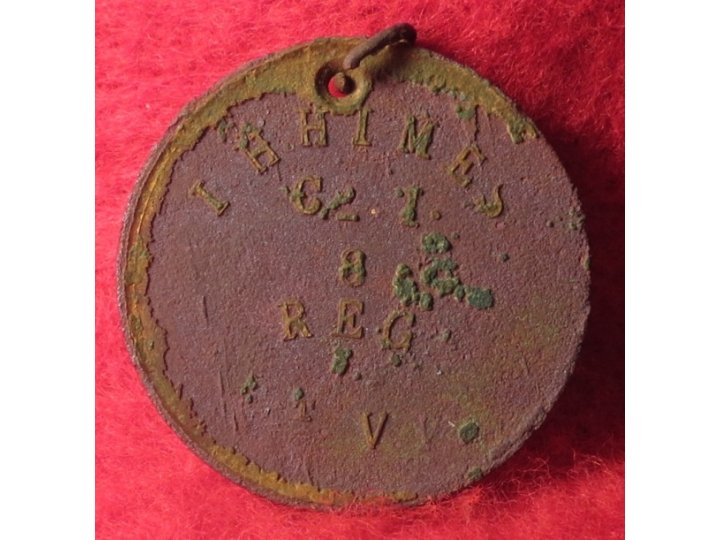 ID Disk of I. H. Himes - Vermont 8th Infantry
