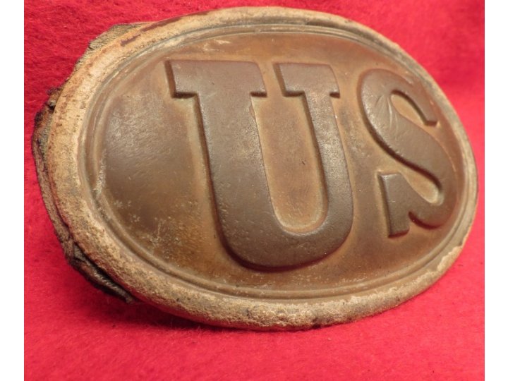 US Belt Buckle with Partial Belt Leather