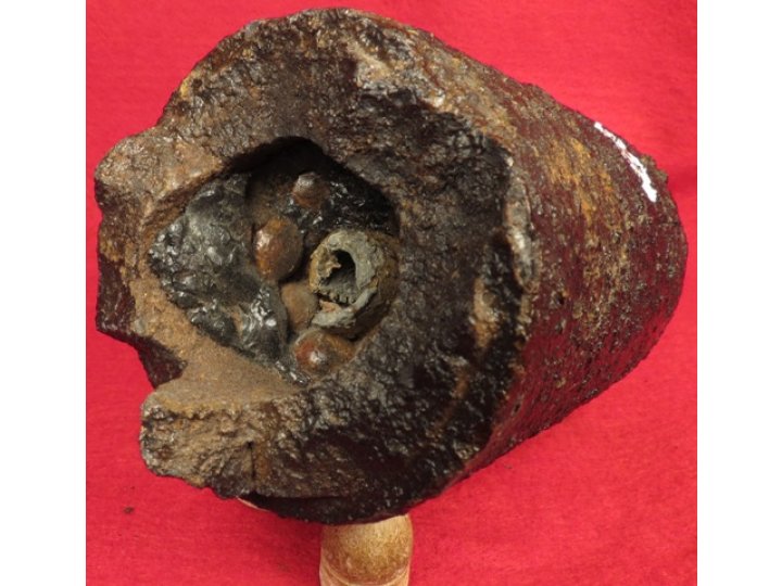 Fired 3 Inch Schenkl Case-Shot Artillery Shell Fragment - Front Section