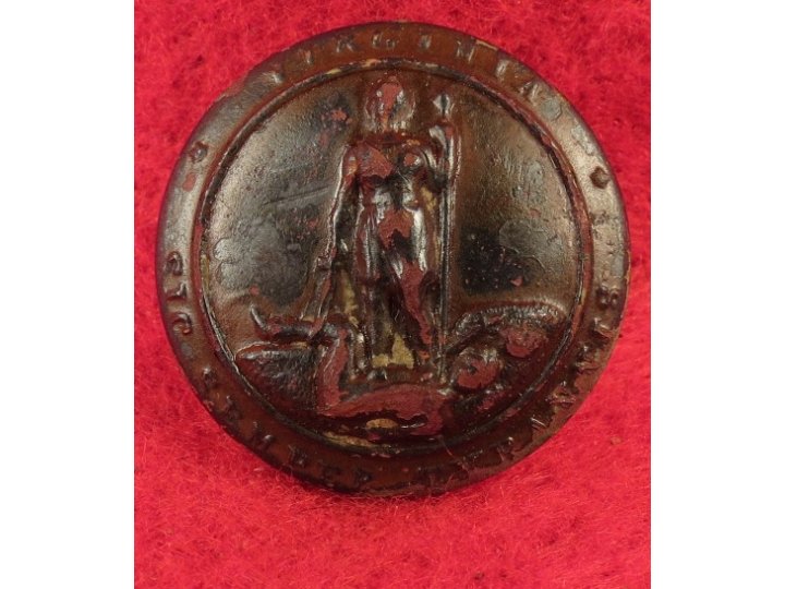 Virginia State Seal Button - Post Civil War