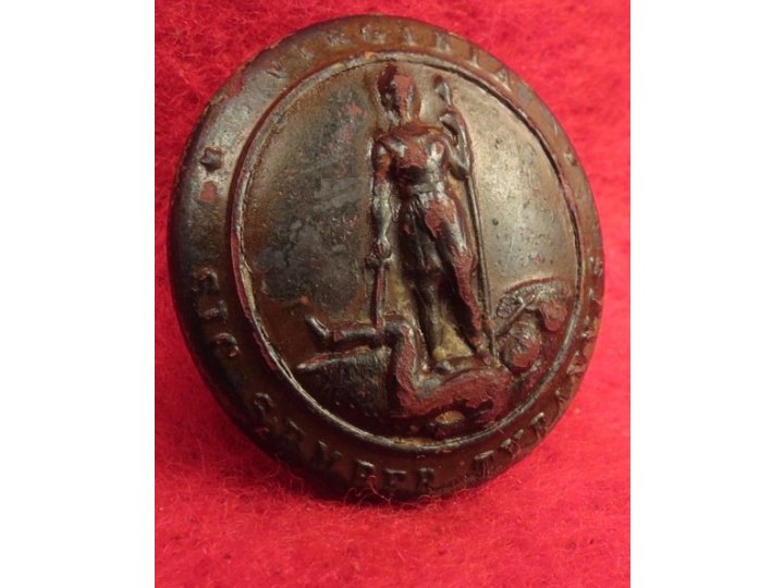 Virginia State Seal Button - Post Civil War