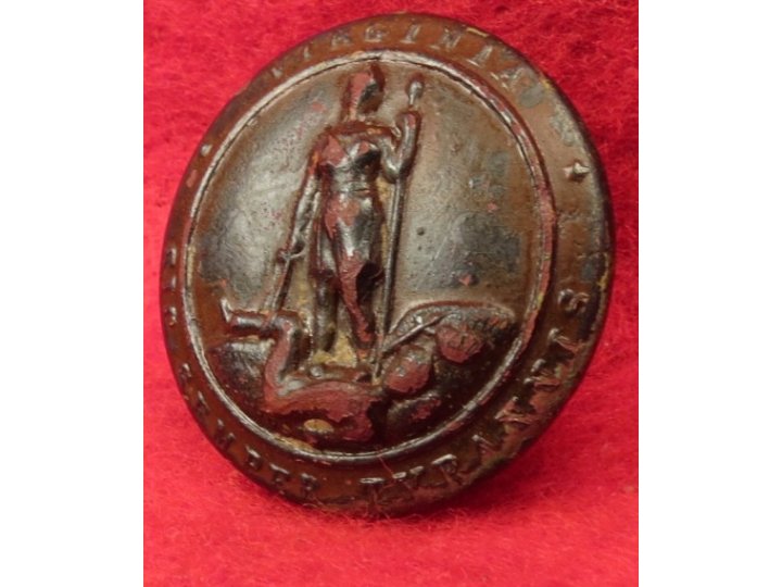 Virginia State Seal Button - Post Civil War