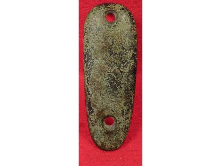 Confederate Brass Firearm Butt Plate - Marked "CS" - Enfield Pattern