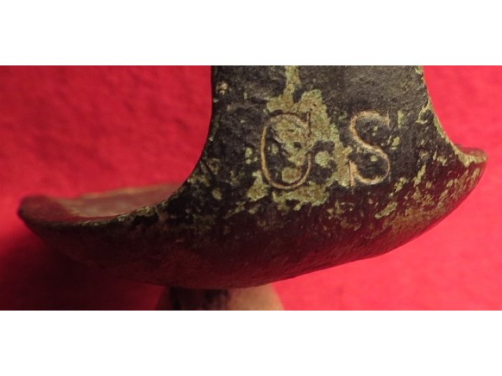 Confederate Brass Firearm Butt Plate - Marked "CS" - Enfield Pattern