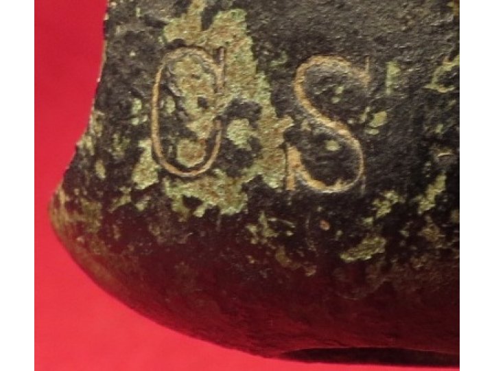 Confederate Brass Firearm Butt Plate - Marked "CS" - Enfield Pattern