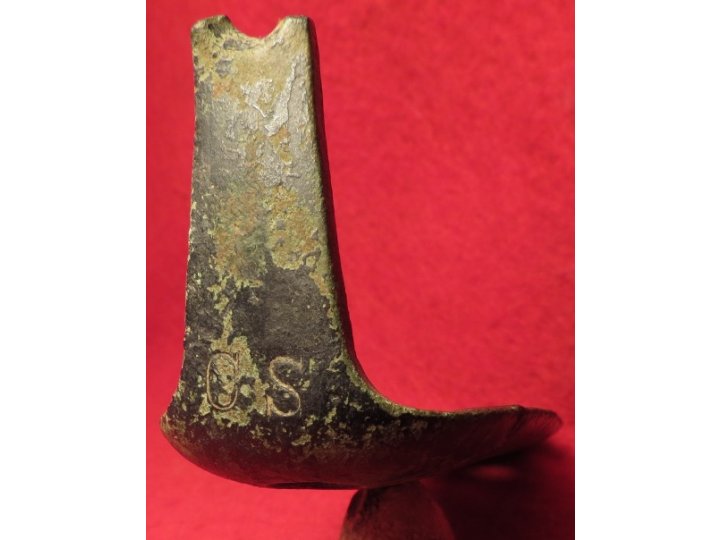 Confederate Brass Firearm Butt Plate - Marked "CS" - Enfield Pattern