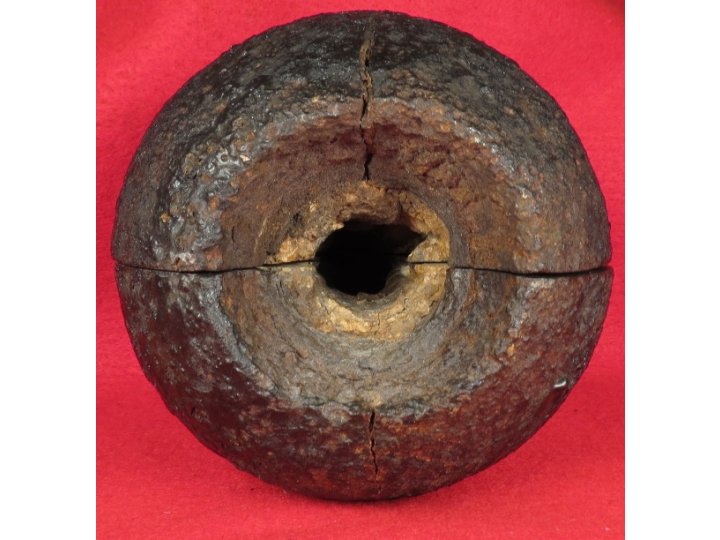 12 Pounder Cannonball Case-Shot Half for use w/ Rare Wright Time Fuze