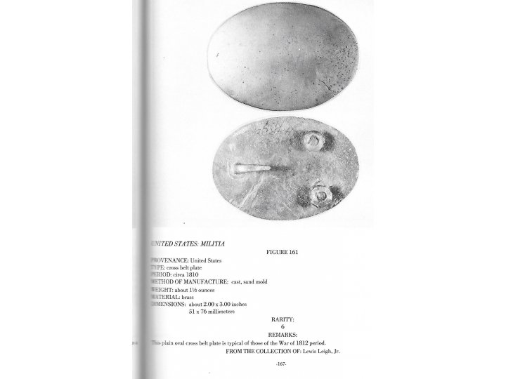 Plates and Buckles of the American Military 1795-1874