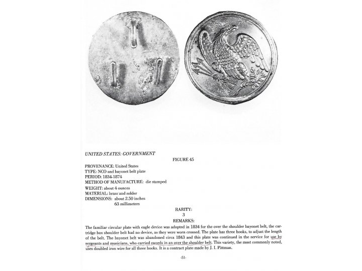 Plates and Buckles of the American Military 1795-1874