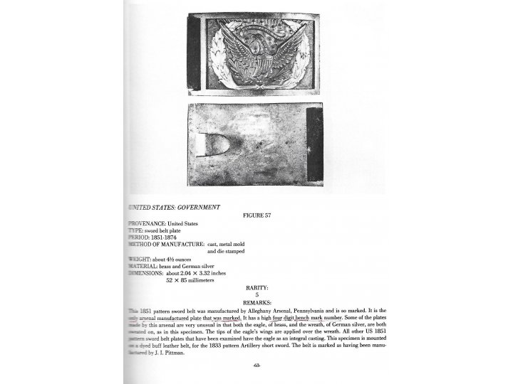 Plates and Buckles of the American Military 1795-1874