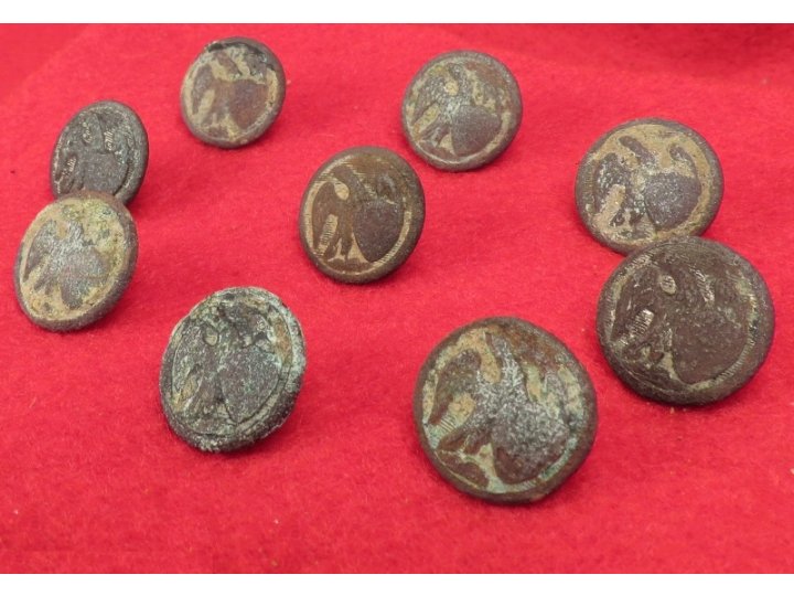 Nine Pre-Civil War Militia Cuff Buttons