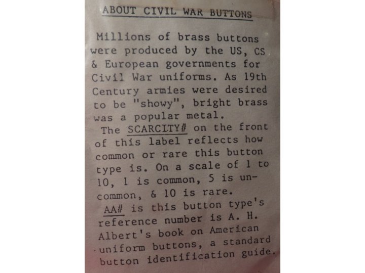 Civil War Button - "Coin Button"