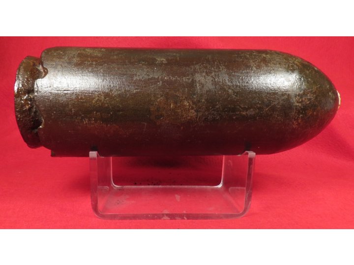 US 3.67 Inch 20 Pounder Parrott Shell with Display Stand