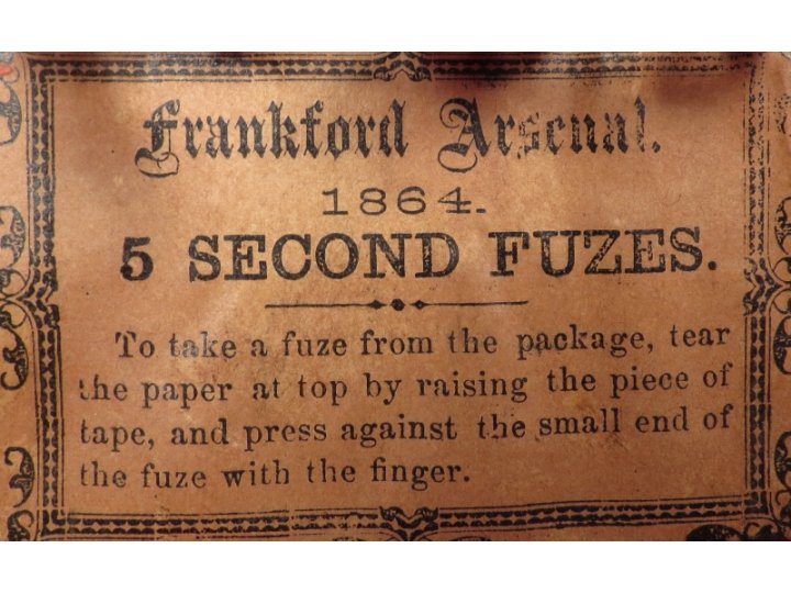 1864 Frankfort Arsenal Fuze Pack
