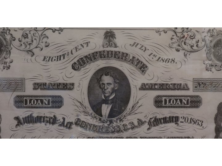 $500 Confederate Treasury Coupon Bond