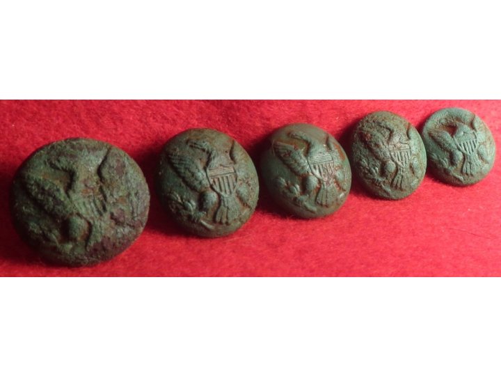 Five Federal General Service Eagle Coat Buttons
