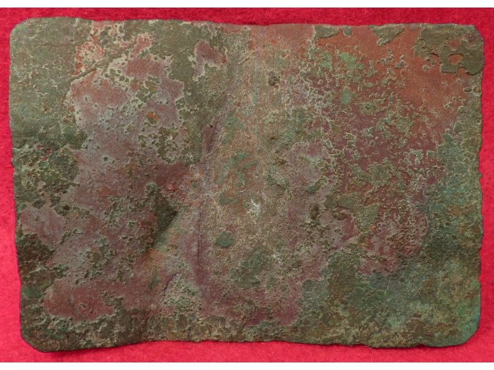 Confederate Rectangular Belt Plate - Plain Sheet Brass