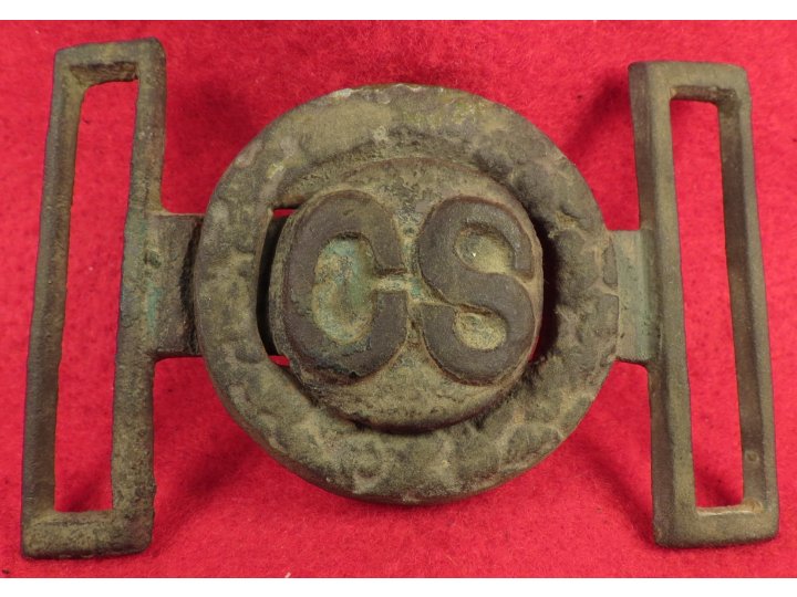 Confederate Two-Piece Tongue and Wreath Belt Buckle - "Leech and Rigdon" - Catlett Collection