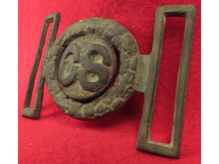 Confederate Two-Piece Tongue and Wreath Belt Buckle - "Leech and Rigdon" - Catlett Collection