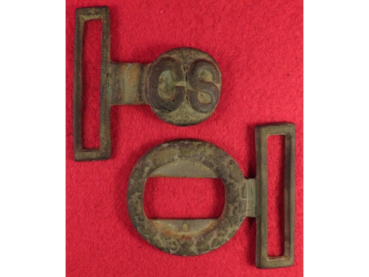 Confederate Two-Piece Tongue and Wreath Belt Buckle - "Leech and Rigdon" - Catlett Collection