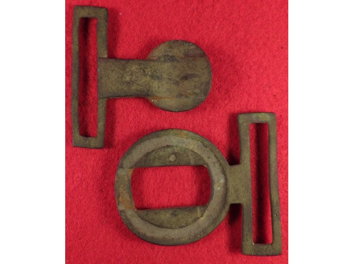 Confederate Two-Piece Tongue and Wreath Belt Buckle - "Leech and Rigdon" - Catlett Collection