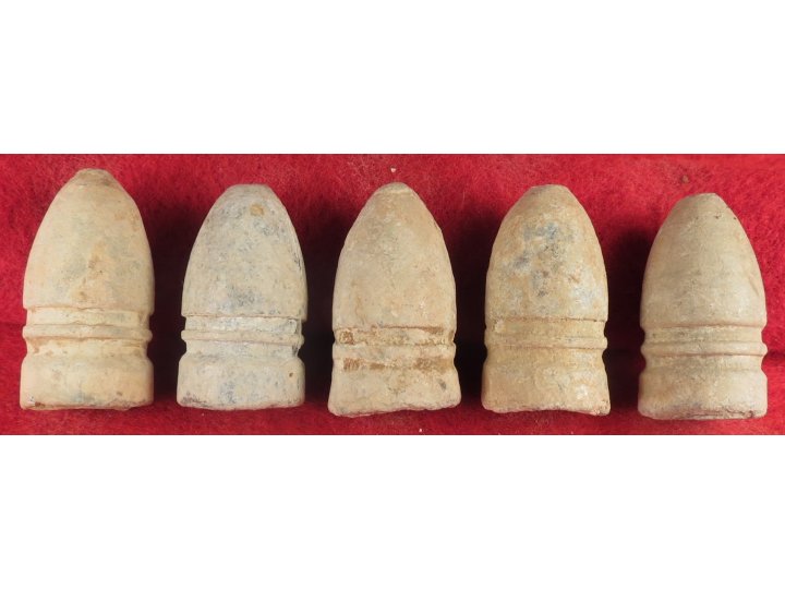 Five .58 Caliber Confederate Gardner Bullets