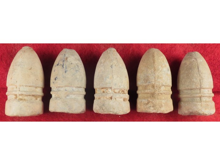 Five .58 Caliber Confederate Gardner Bullets