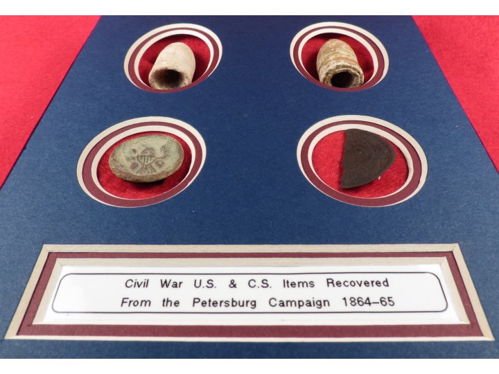 US & CS Bullet and Button Relic Display - Petersburg