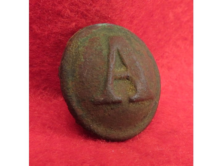 Confederate Artillery "Block A" Coat Button