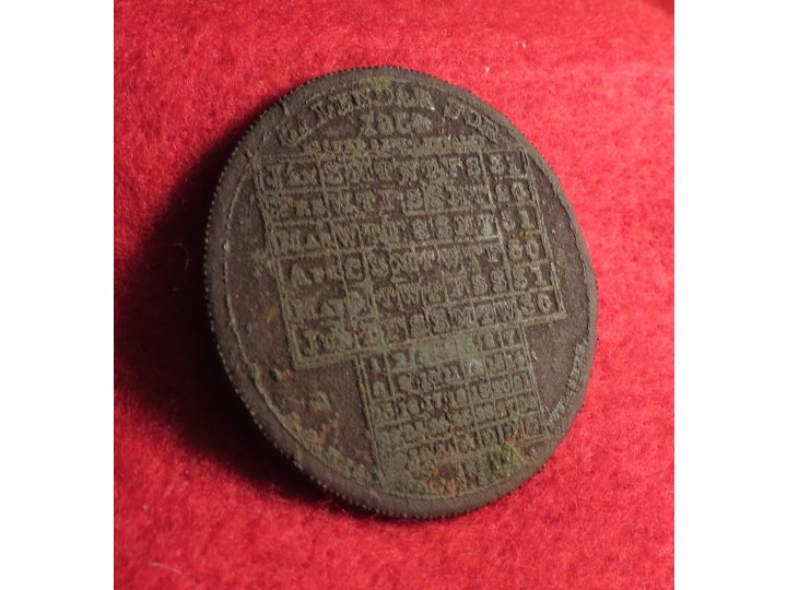 Calendar Pocket Disc 1853 - 1854