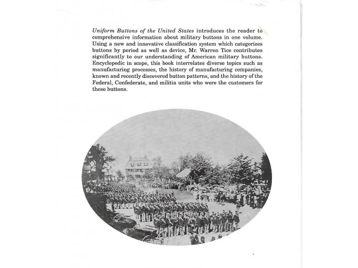 Uniform Buttons of the United States 1776 - 1865  - Signed by Author