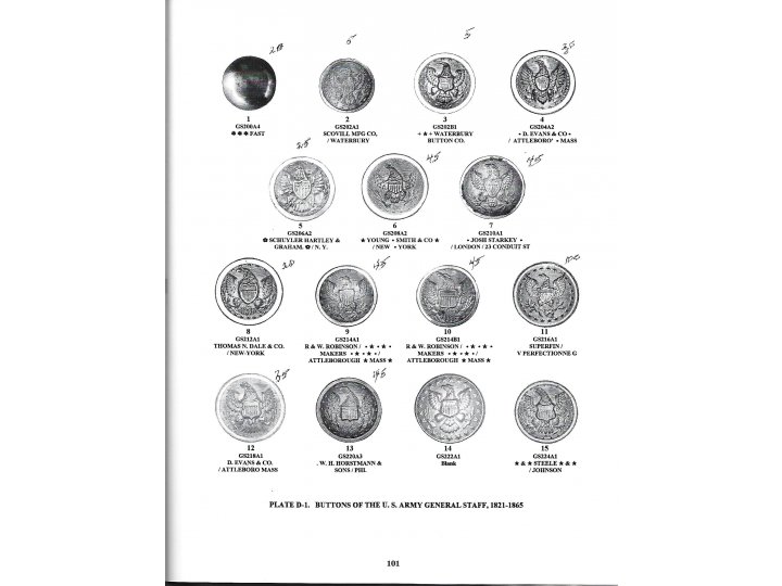 Uniform Buttons of the United States 1776 - 1865  - Signed by Author