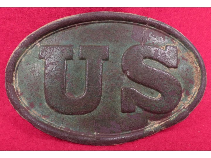 US Cartridge Box Plate - Rare Large Brass Loops - Ohio Troops
