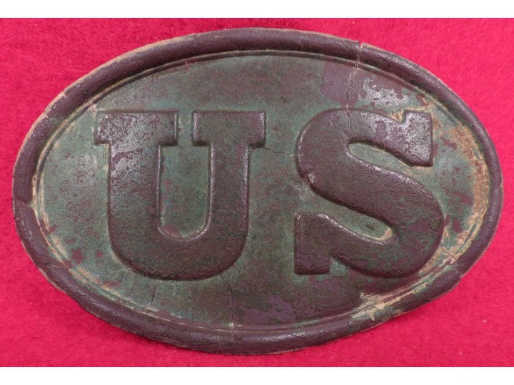 US Cartridge Box Plate - Rare Large Brass Loops - Ohio Troops