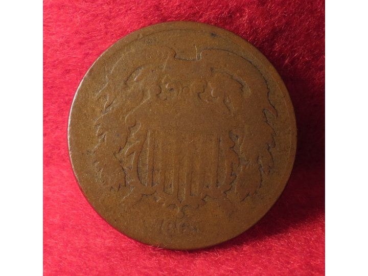 US Two-Cent Excavated Coin Dated 1865