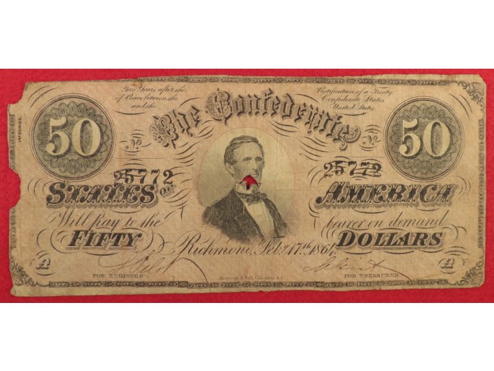 Confederate Fifty Dollar Note