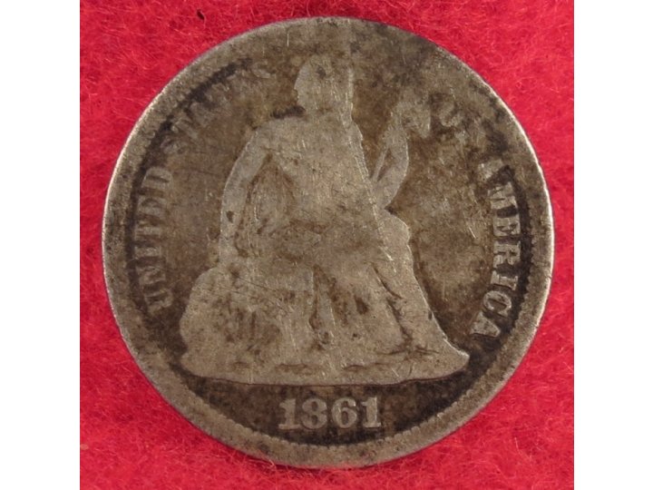 Seated Liberty Dime Dated 1861