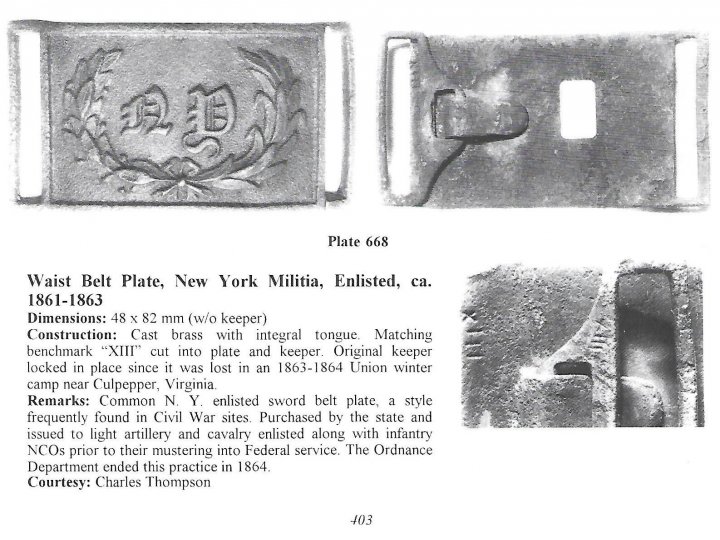 New York Militia Belt Plate 