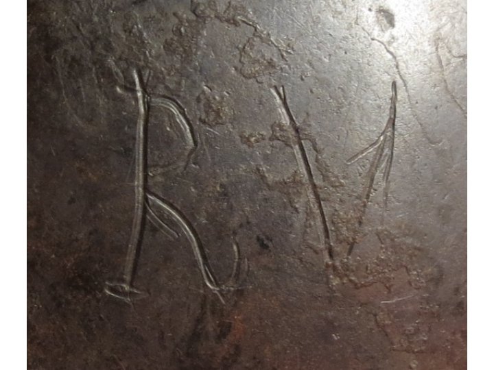 Plain Bridle Rosette - Marked "RV"