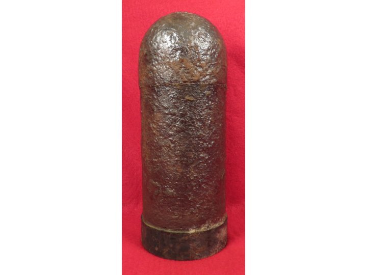 Confederate 3 inch "Short Pattern" Broun Shell - Original Wood Fuze Plug