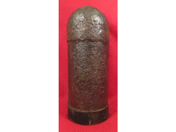 Confederate 3 inch "Short Pattern" Broun Shell - Original Wood Fuze Plug