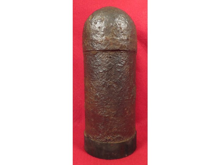 Confederate 3 inch "Short Pattern" Broun Shell - Original Wood Fuze Plug