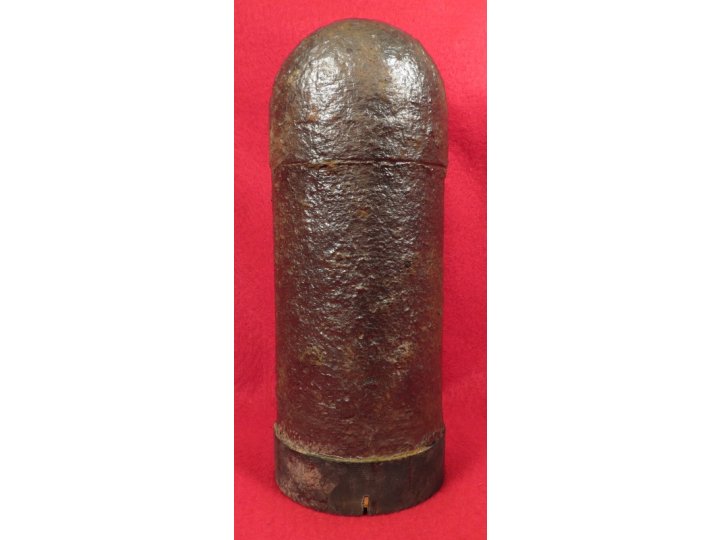 Confederate 3 inch "Short Pattern" Broun Shell - Original Wood Fuze Plug