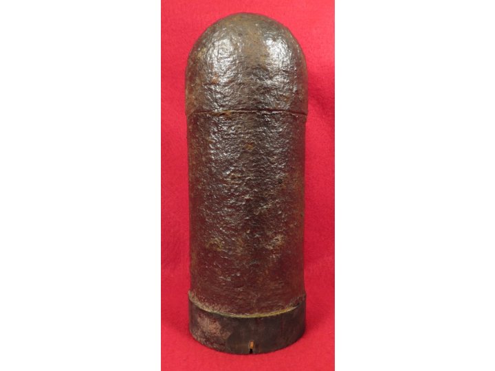 Confederate 3 inch "Short Pattern" Broun Shell - Original Wood Fuze Plug