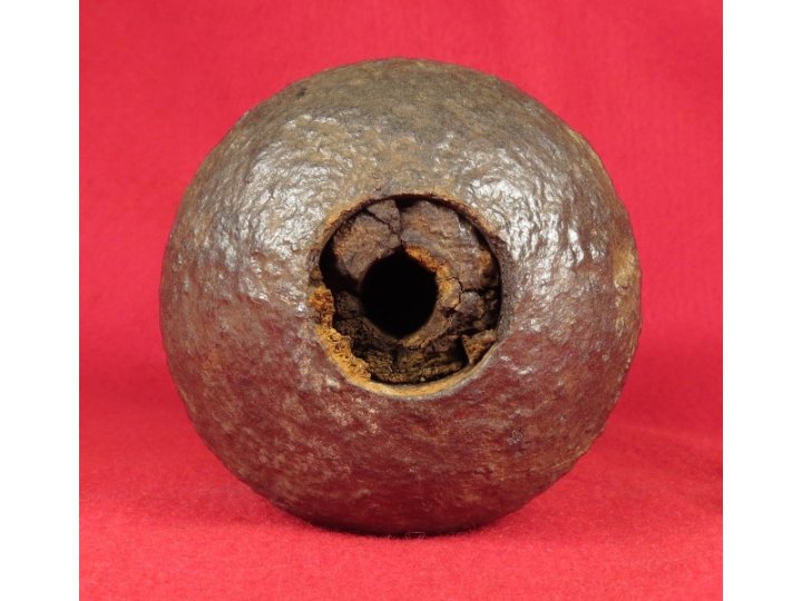 Confederate 3 inch "Short Pattern" Broun Shell - Original Wood Fuze Plug