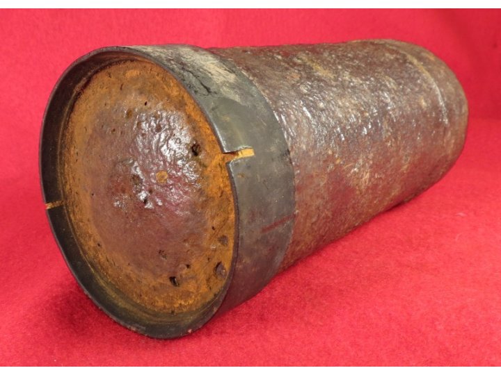 Confederate 3 inch "Short Pattern" Broun Shell - Original Wood Fuze Plug